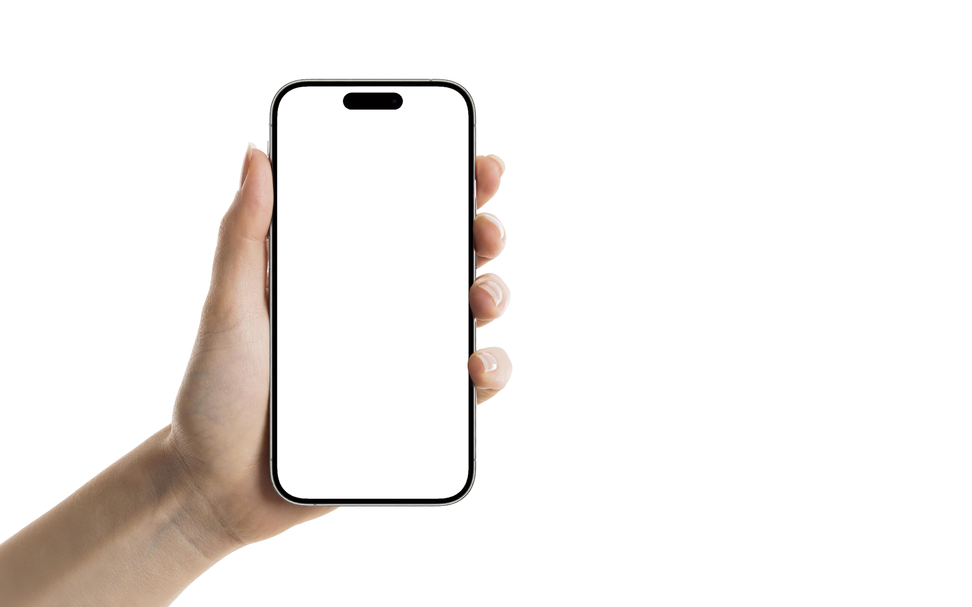 A hand holding a phone